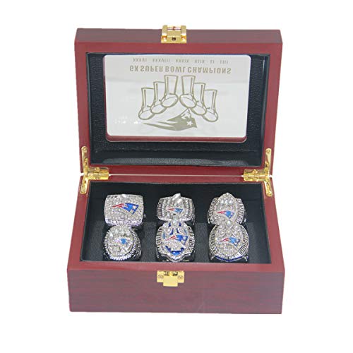 All 6-time New Eângland Tom Fan Championship 'Patriots Brady Rings Set Size 8-14 with Box replicas Gifts for Women Mens kisd Boys Fathers (13)