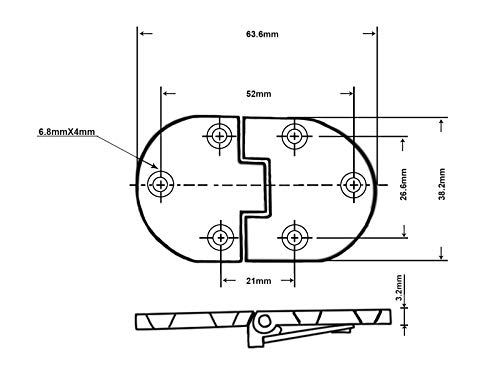 Qcaa Solid Brass Butler Tray, Folding Table Hinge, 2-1/2" X 1-1/2" X 3.0 Mm, Brushed Antique Brass, 2 Pack, Made In Taiwan #TOP1