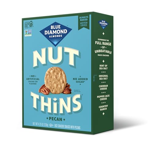 Image of Blue Diamond Almonds Pecan Nut-Thins Cracker Crisps, 4.25 Ounce (Pack of 12)