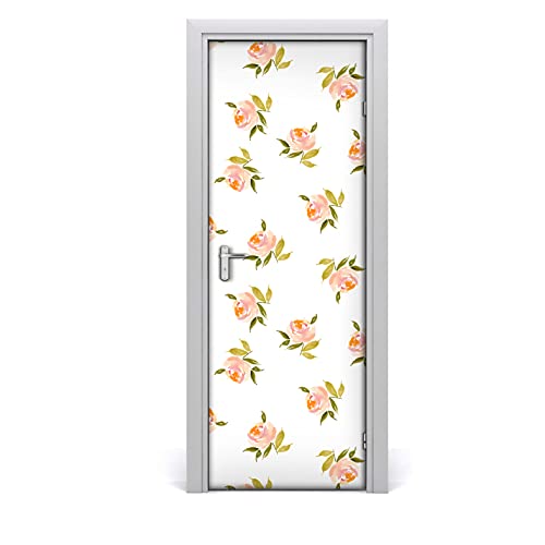 Decoración de puertas con flores mural autoadhesivo para salones y dormitorios 2