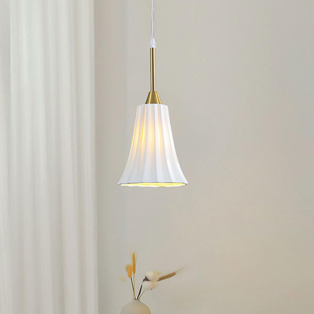 Lampe suspendue E14 lustre d'îlot de cuisine en céramique blanche haute transmission