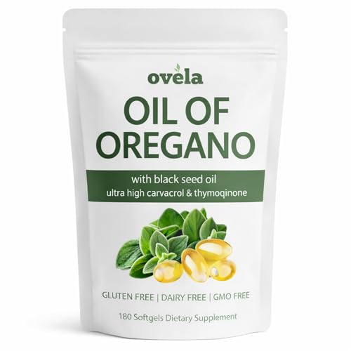 Ovela Oil of Oregano with Black Seed Oil Softgels Fortifyx 4X Strength Carvacrol Oregano Oil & Thymoquinone Plant Based Non-GMO