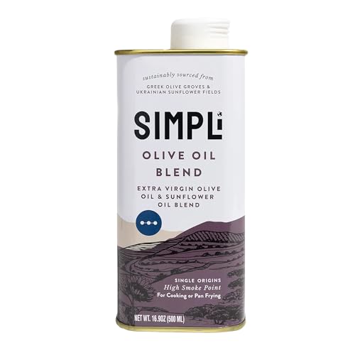 Image of SIMPLi Oil Blend, Olive Oil Extra Virgin Cold Pressed, High Smoke Point, Nutty and Herbaceous Flavor, 16.9 oz