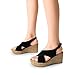 DREAM PAIRS Women's Comfortable Ankle Strap Platform Wedge Sandals for Women Casual Dressy Summer,Size 7.5,Black,DWUMWS2526
