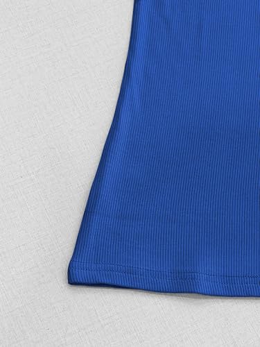 Image of Albe Rita Women Short Sleeve T-Shirt Cap V Neck Shirts for Women Ribbed Casual Top Knit Slim Fit for Summer