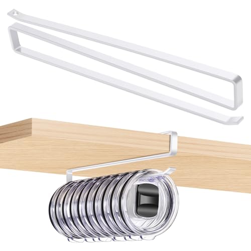 Tumbler Lid Organizer for Corner Cabinets, Space-Saving Cup Holder, Water Bottle Accessories Storage，Kitchen Storages Organization Solution, No Adhesive or Drilling Needed Up to 12 Lids (white)