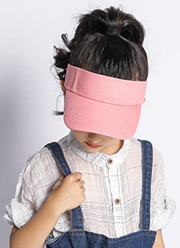 Kids Sun Visors Adjustable Cap - Unisex For Children Athletic Sports Hats Uv Protection Fit For 5 To 12 Years Old 52-56Cm (Pink,Medium) #TOP7