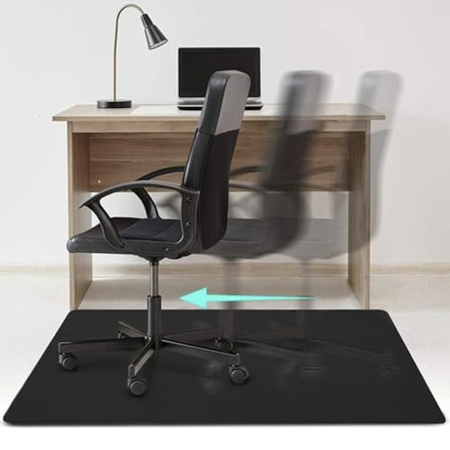 Protector Suelo Silla de Escritorio Premium de 140x100cm - Alfombrilla de Proteccion Grande para sillas, Muebles de casa, etc - Tapete Protector de Suelo antiarañazos (Negro)