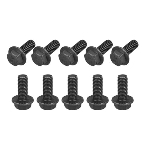 TA-VIGOR M10-1.5 x 25mm Hex Head Serrated Flange Bolts, 10.9 Grade Carbon Steel Flanged Hex Bolts, Heavy Duty Screws for Construction and Machinery, 10Pcs