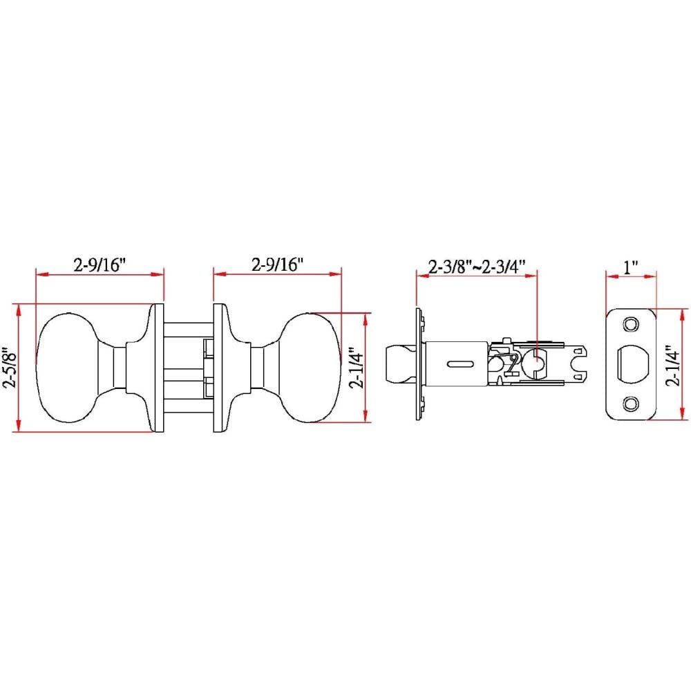 Design House 753269 Cambridge 2 Yollu Mandallı Geçit Kapı Kolu, Parlak Pirinç