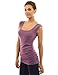 PattyBoutik Women Scoop Neck Ruched Tank Top (Purple Medium)