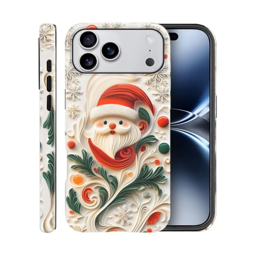 Coque rigide P19JL Pro Max antichoc double couche résistante aux rayures motif Noël