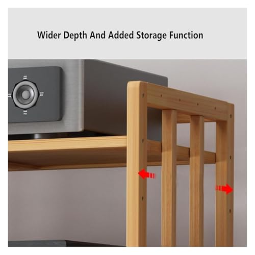 Supporto regolabile a 5 sta o Ma per dispositivi HiFi Ste Conents e CD Sto con ripiani in legno rimovibili, perfetto per gli amanti dell'home theater e della musica