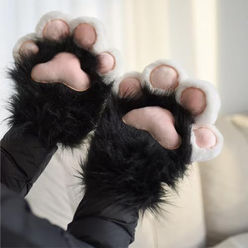 Guantes de pata peludos térmicos para proteger las manos del frío del invierno 2