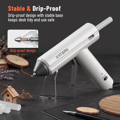 Katerk 60W Full Size Hot Glue Gun, Drip-Free 60s Fast Preheating with 15pcs — view 5