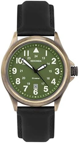 Sekonda - Clement - Orologio a lancette da uomo da 28 mm rettangolare argentato con cinturino blu