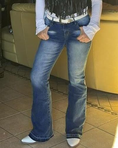 Womens Straight Leg Jeans Low Rise Stretchy Skinny Wide Leg Denim Pants Trendy Bootcut Jeans for Women 20254