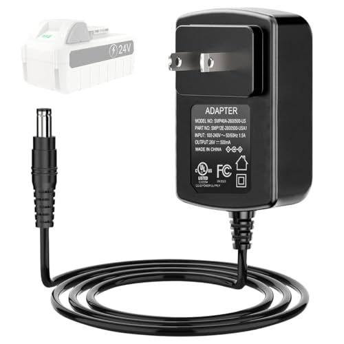 24VCHRG-QC iON+ Quick Charger for Snow Joe & Sun Joe 24V iBAT24 and 24VBAT Series Batteries Compatible with All iON Battery Models iBAT24-LT, iBAT24-XR, 24VBAT-LTE, 24VBAT-XR AC Adapter