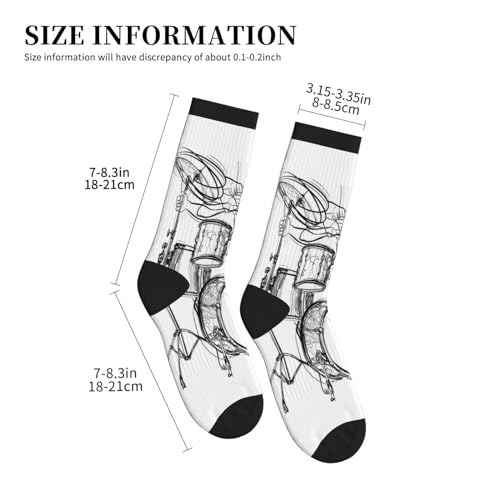 Lcokin SOCKSWM11S-593979708 Sketch Drummer Music Funny Athletic Sport Novelty Crew Socks Casual Crazy Dress Socks Gifts thumb #3