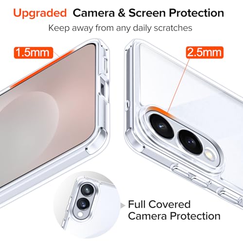 Image of ivoler 3-in-1 Case for Samsung Galaxy S25 Edge 5G 6.7 inch, Clear