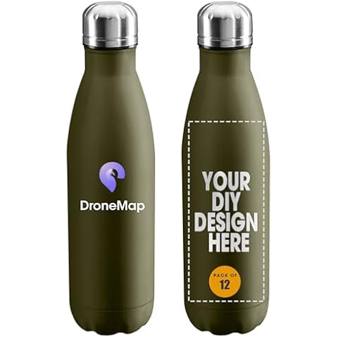 Personalized Custom Water Bottles Print in USA 17oz 12 Pcs Stainless Steel Double Wall Insulated Leakproof Cups With Colorful Text Logo for Sports Outdoors Cover