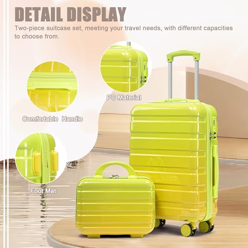 Image of Hardside Luggage, Lightweight Durable Suitcase with Spinner Wheels Transition Yellow