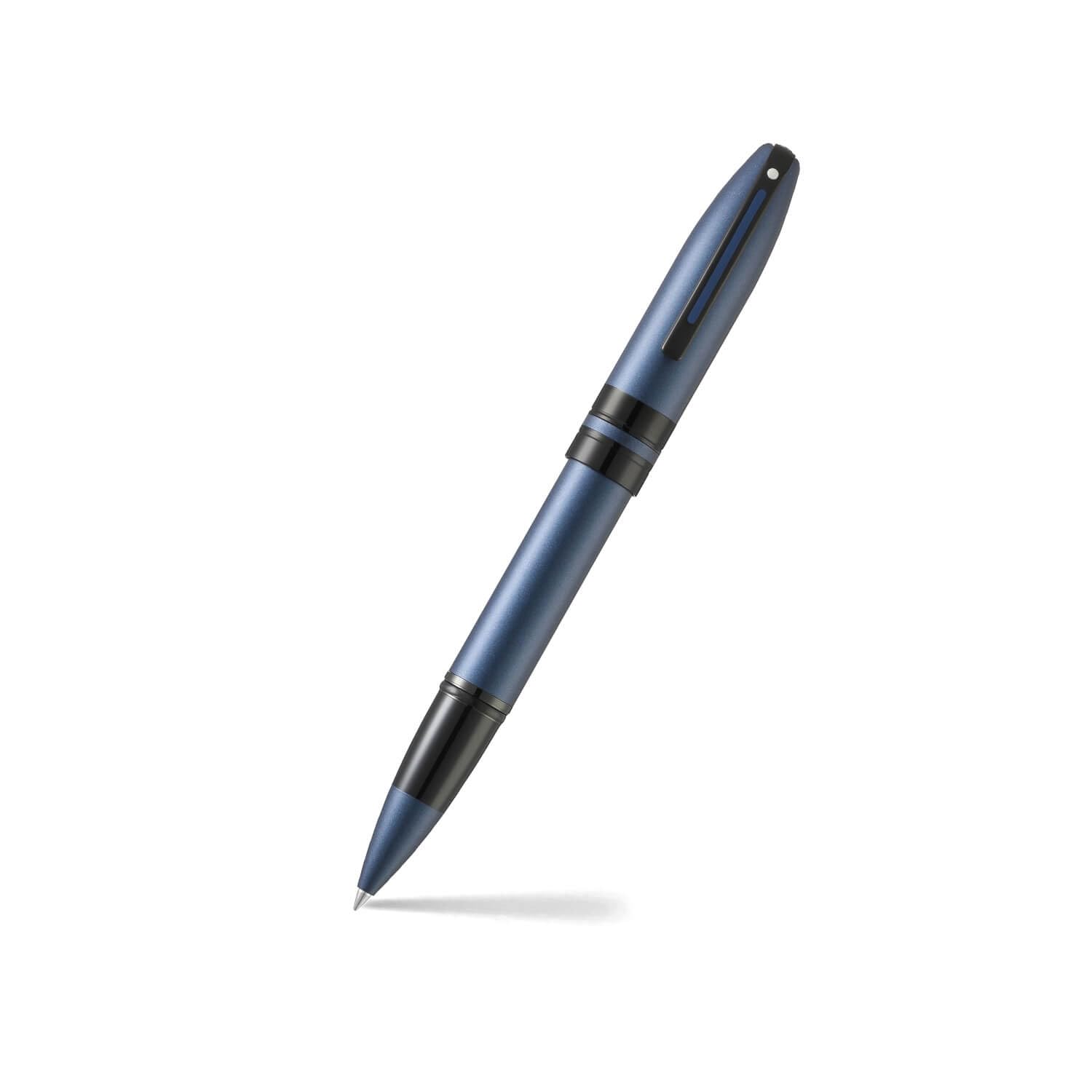 Sheaffer Icon - Penna a sfera con finitura metallica blu e accessori in PVD nero lucido, E1911051
