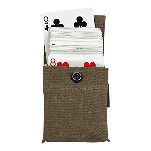 Hide & Drink, Playing Cards Case Handmade From Waxed Canvas - Protective Sleeve For Deck, Card Box For Travel, Organize And Store For Poker Games - Water Resistant, Durable, Minimalist Style - Fatigue #TOP4