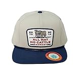 Sendero Provisions Co. Outdoor Adjustable Snapback Rope Hat with All Hat No Cattle Embroidered Patch (Black)