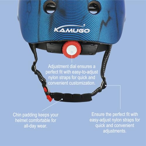 KAMUGO Kids Bike Helmet Set, Toddler Helmet for Ages 2-8 Boys Girls with Sports Protective Gear Set Knee Elbow Wrist Pads for Skateboard Cycling Scooter Rollerblading - Image 6