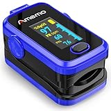 Pulse Oximeter,OLED Display Oxygen Monitor Fingertip,Blood Oxygen Saturation Monitor(SpO2) with Carrying Case,Silicone Cover (Blue)
