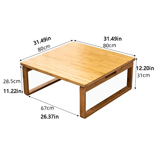 Table basse style japonais plateau bambou pour libérer l'espace du salon - 4
