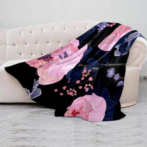Couverture douce et confortable en microfibre rose pour lit et sofa