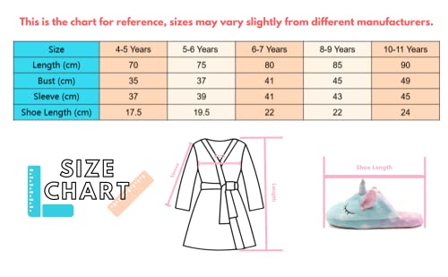 FZOSM-Girls-Unicorn-Dressing-Gown-Soft-Hooded-Robe-Sleepwear-with-Unicorn-Slippers-Gifts-for-Girls
