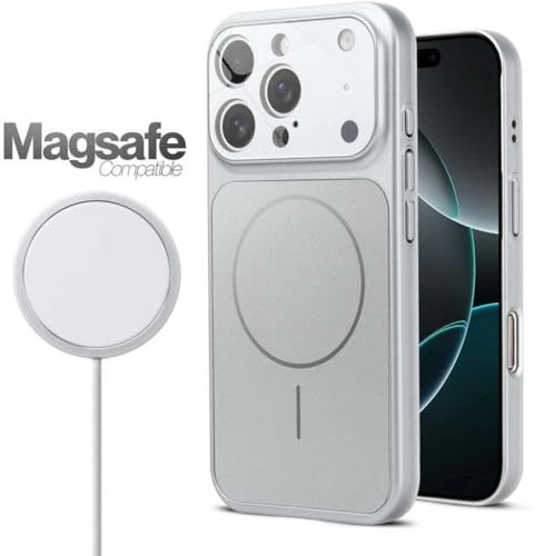 Image of for iPhone 16 Pro Max |Convert to 17 pro /17 Pro Max Style Premium Back Glass Magsafe Wireless Charge Converter Cover for iPhone 16 Pro Max |Convert to 17 pro /17 Pro Max (Silver)