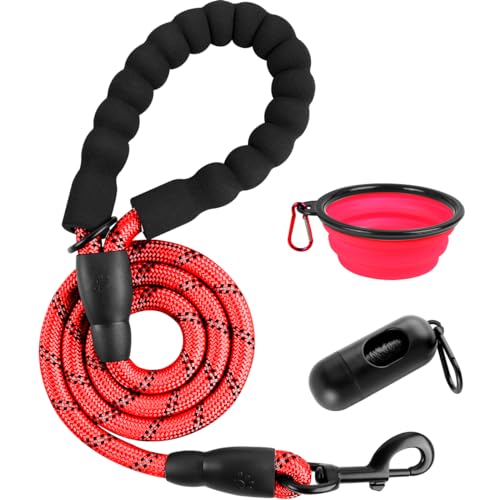 BARKBAY Dog Leash for Medium Large Dogs, Heavy Duty,Padded Handle Lead-4FT