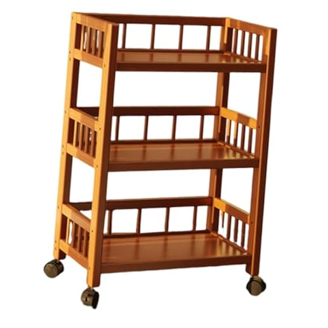 3 Tier Rolling Cart Storage Trolley Organization with Wheel Bathroom Organizer Book Storage Rack for Bedroom Kitchen Office, Length 50 cm-uaulx7It
