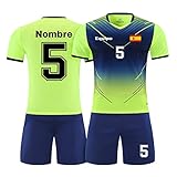 【Uniformes de futbol personalizables】Puede cargar su nombre, número, nombre del equipo y logotipo en el botón personalizado, e imprimiremos su contenido personalizado en la camiseta y los pantalones cortos.