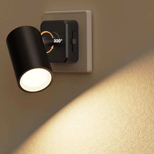 LOHAS-LED Veilleuse LED à brancher avec capteur crépusculaire, lumière tamisée 3000K blanc chaud, veilleuse prise murale moderne pour couloir, chambre,...