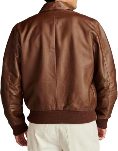 Image of Hide & Seek Men's A2 Aviator Air Force Cockpit Vintage Bomber Military Flight Pilot WWII Distressed Real Leather Jacket