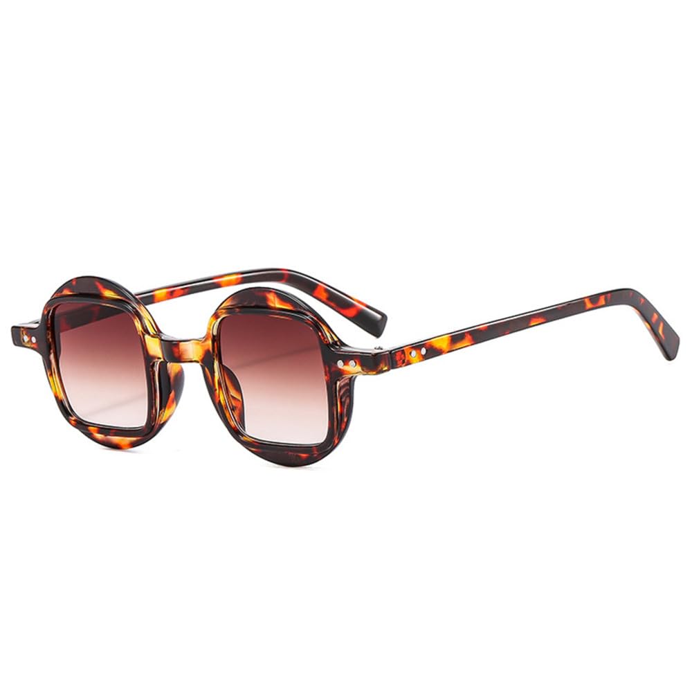 Gafas de Sol Vintage Redondas de Doble Color Punk para Hombre, Lentes con Degradado Transparente, Remaches para Mujer, Gafas de Sol con protección UV400