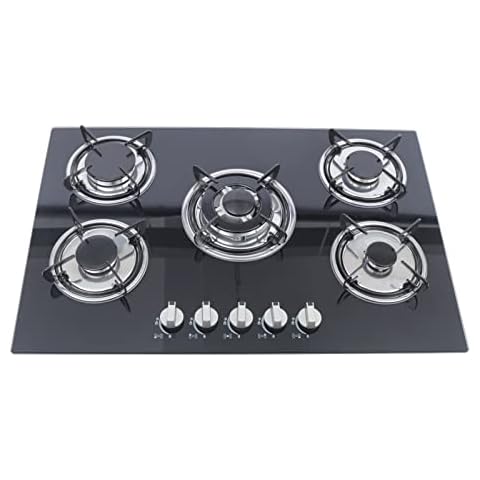 Encimera de gas de cristal SanBouSi con 5 quemadores Cover