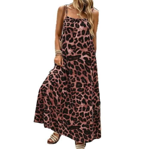 Robe longue dos nu léopard femme ANTTK vêtement été chic imprimé animalier