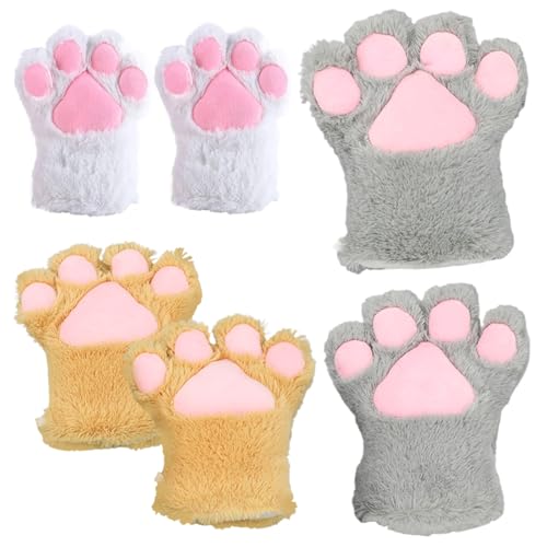 Naisicatar 1 paire pattes à fourrure, pattes de chat mignonnes gants de pattes de renard moelleux pattes à fourrure douce et adaptée à la peau – vue 7