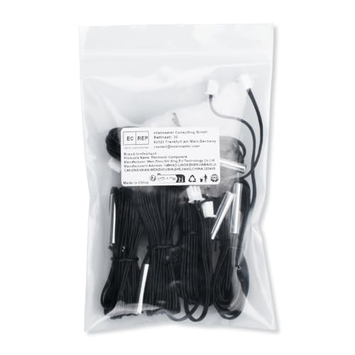 Innfeeltech 5 Stück wasserdichte digitale thermische Temperatursensor Sonde 2M NTC 10K Ohm 3950 1%