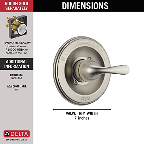 Delta Faucet Classic Shower Valve Trim Kit, Shower Handle, Delta Shower Trim Kit, Stainless T13020-Ss (Valve Not Included) 5.00 X 7.00 X 5.00 Inches #TOP2