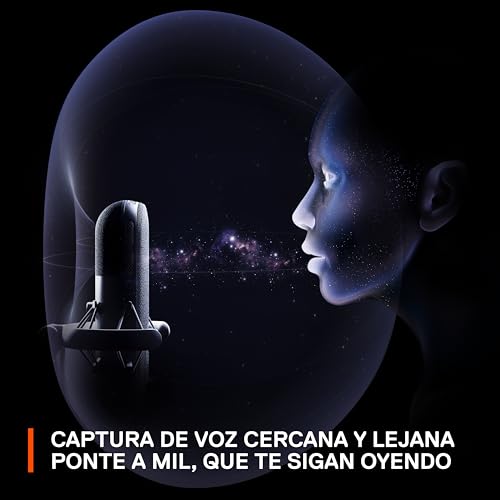 Miniatura 5 de SteelSeries Alias Micro USB para PC — cápsula 3 Veces más Grande para Gaming, Streaming y pódcast — cancelación de Ruido por IA — Control de Silencio y Volumen por led — Soporte antivibraciones
