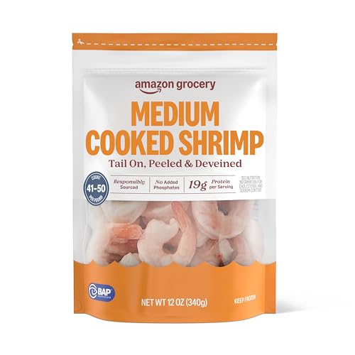 Amazon Grocery, Medium Cooked Shrimp, 12 Oz (Previously Amazon Fresh, Packaging May Vary)