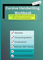 Cursive Handwriting Workbook For Teens to Young Adults & Left Handed Handwriting Practice B0CXQ3Q834 Book Cover