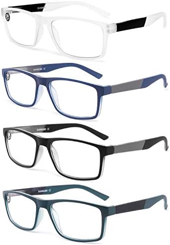 DONGDI Blue Light Blocking Reading Glasses 4 Pack Computer Readers for Women Men,Anti Glare UV Ray Filter Eyeglasses +2.25